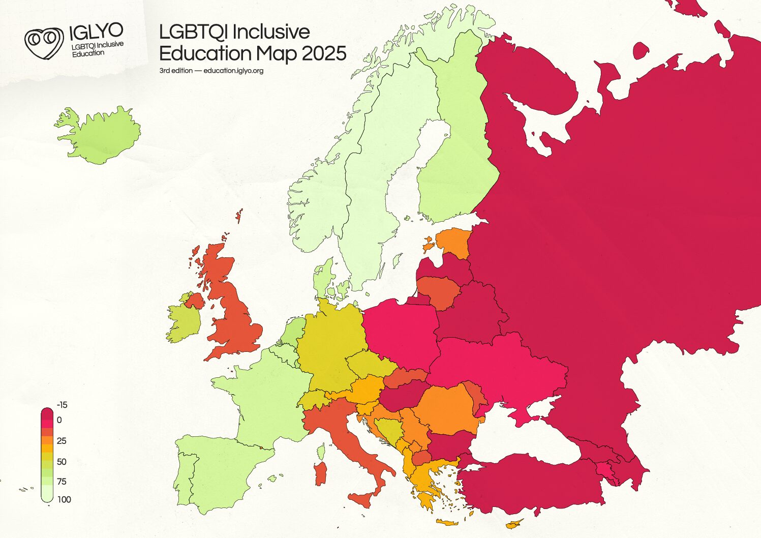 Azərbaycan LGBTQI İnklüziv Təhsil üzrə Avropada Sonuncudur: IGLYO-nun Yeni Xəritəsi Təhlükəni Göz Önünə Sərir